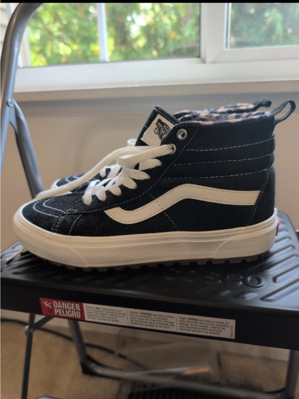Vans Women’s Black & White High-Top Skate Sneakers - Size 9